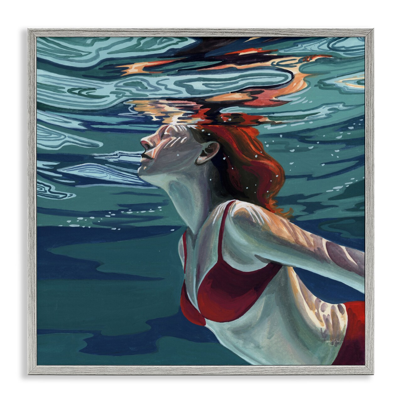 Stupell Industries Swimming To The Surface Framed Giclee, design by Kate Jarvik Birch